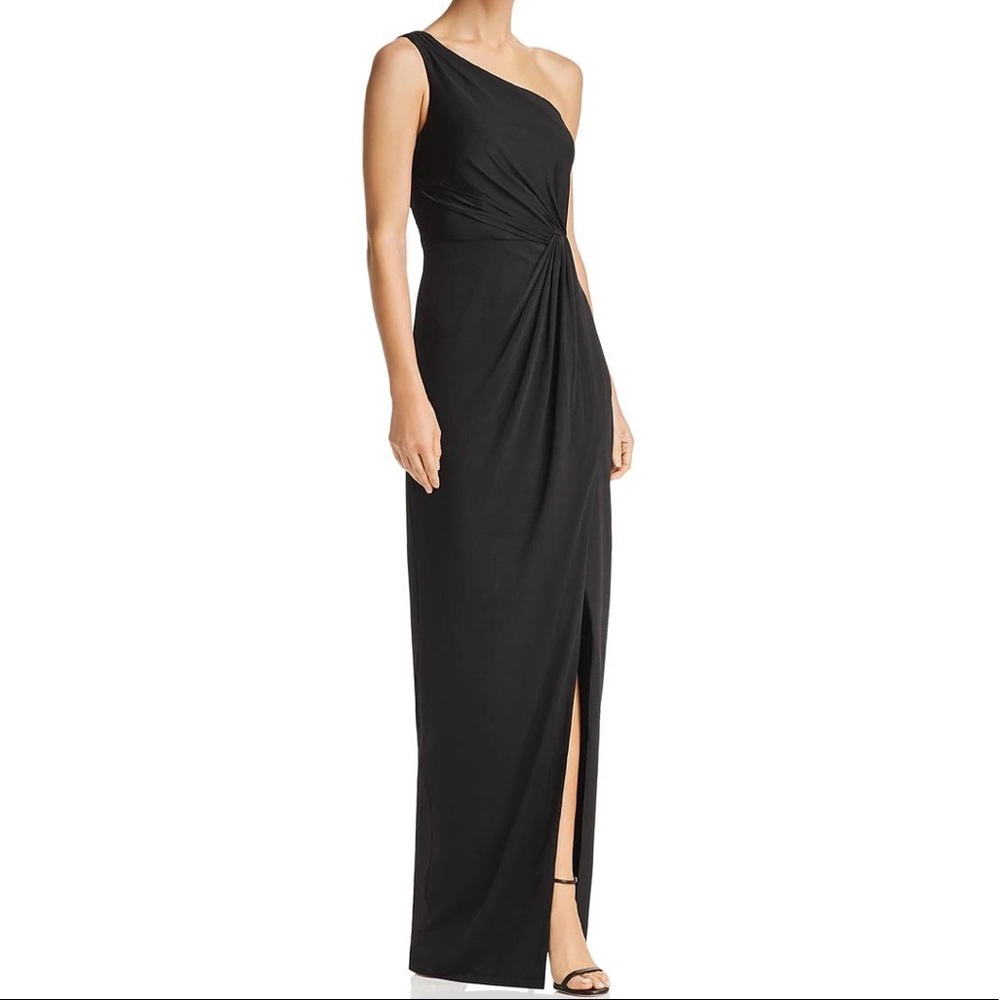 Bariano Formal One Shoulder Draped Gown